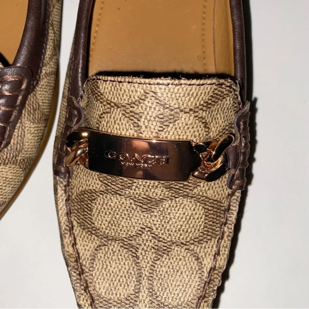 NWOT COACH BRAND OLIVE SIGNATURE C SLIP ON LOAFERS NEVER WORN LUXURY DESIGNER - Picture 5 of 14